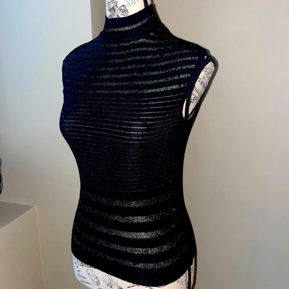 Vintage Mockneck Striped Top